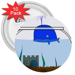 Wal-fish-small-world-lake-sea 3  Buttons (10 Pack)  by 99art