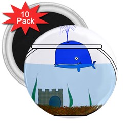 Wal-fish-small-world-lake-sea 3  Magnets (10 Pack)  by 99art