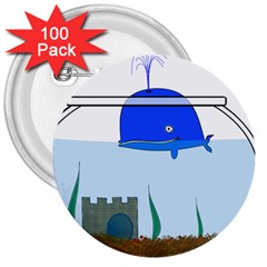 Wal-fish-small-world-lake-sea 3  Buttons (100 Pack)  by 99art