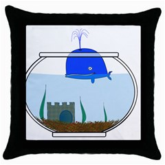 Wal-fish-small-world-lake-sea Throw Pillow Case (black) by 99art