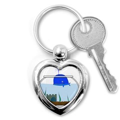 Wal-fish-small-world-lake-sea Key Chain (heart)