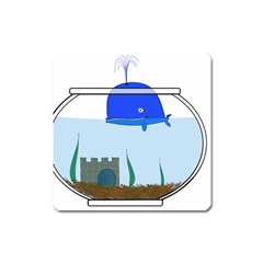 Wal-fish-small-world-lake-sea Square Magnet