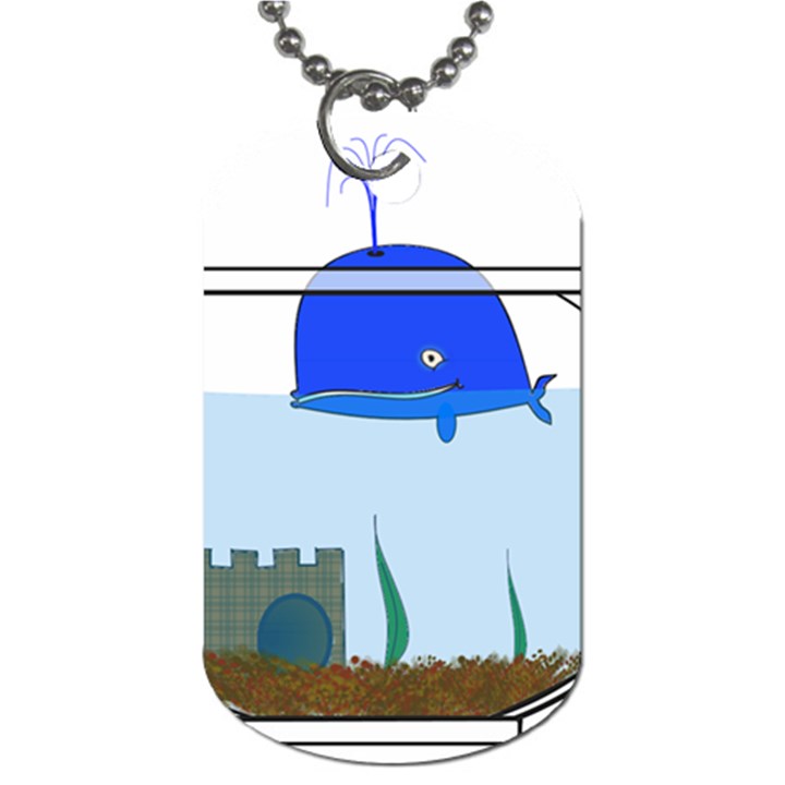 Wal-fish-small-world-lake-sea Dog Tag (One Side)