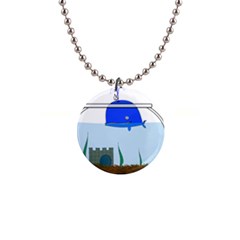 Wal-fish-small-world-lake-sea 1  Button Necklace by 99art