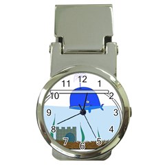 Wal-fish-small-world-lake-sea Money Clip Watches by 99art