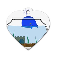 Wal-fish-small-world-lake-sea Dog Tag Heart (two Sides) by 99art