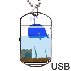 Wal-fish-small-world-lake-sea Dog Tag Usb Flash (two Sides) by 99art