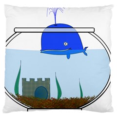 Wal-fish-small-world-lake-sea Large Cushion Case (one Side) by 99art