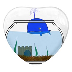 Wal-fish-small-world-lake-sea Heart Glass Fridge Magnet (4 Pack) by 99art