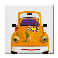 Car-transportation-cartoon-comic Tile Coaster