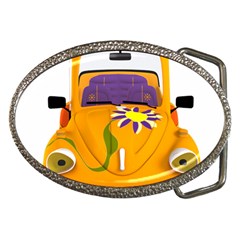 Car-transportation-cartoon-comic Belt Buckles by 99art