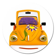 Car-transportation-cartoon-comic Magnet 5  (round)