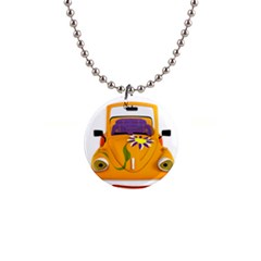 Car-transportation-cartoon-comic 1  Button Necklace by 99art