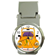 Car-transportation-cartoon-comic Money Clip Watches by 99art