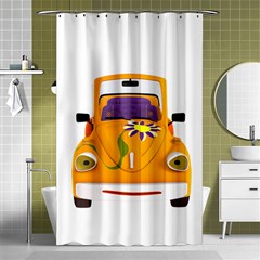 Car-transportation-cartoon-comic Shower Curtain 48  X 72  (small)  by 99art