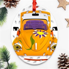 Car-transportation-cartoon-comic Ornament (oval Filigree) by 99art