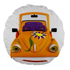 Car-transportation-cartoon-comic Large 18  Premium Round Cushions by 99art