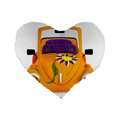 Car-transportation-cartoon-comic Standard 16  Premium Heart Shape Cushions