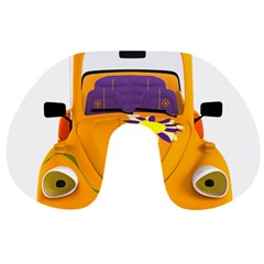 Car-transportation-cartoon-comic Travel Neck Pillow by 99art