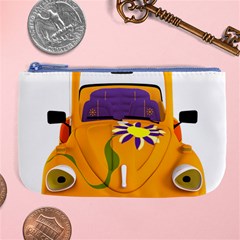 Car-transportation-cartoon-comic Large Coin Purse by 99art