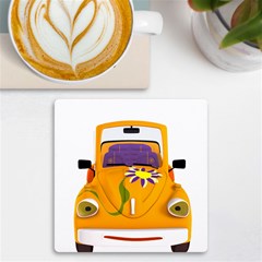 Car-transportation-cartoon-comic Uv Print Square Tile Coaster  by 99art