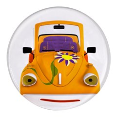 Car-transportation-cartoon-comic Round Glass Fridge Magnet (4 Pack) by 99art