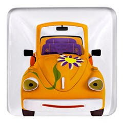 Car-transportation-cartoon-comic Square Glass Fridge Magnet (4 Pack) by 99art