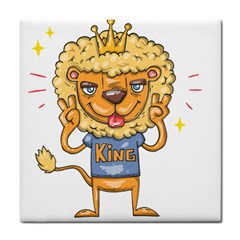 Animation-lion-animals-king-cool Tile Coaster by 99art