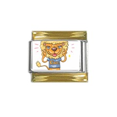 Animation-lion-animals-king-cool Gold Trim Italian Charm (9mm) by 99art