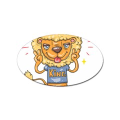 Animation-lion-animals-king-cool Sticker Oval (10 Pack) by 99art