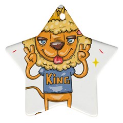 Animation-lion-animals-king-cool Star Ornament (two Sides) by 99art