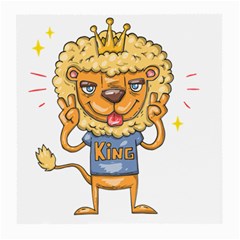 Animation-lion-animals-king-cool Medium Glasses Cloth (2 Sides) by 99art