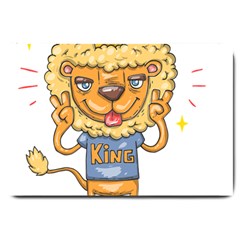 Animation-lion-animals-king-cool Large Doormat by 99art