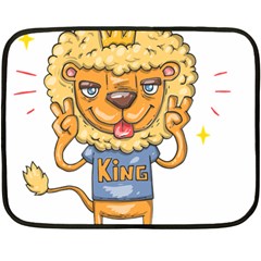 Animation-lion-animals-king-cool Two Sides Fleece Blanket (mini) by 99art