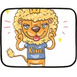 Animation-lion-animals-king-cool Two Sides Fleece Blanket (Mini) 35 x27  Blanket Front