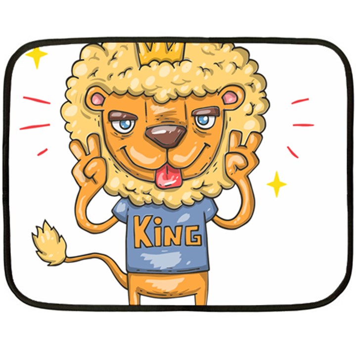 Animation-lion-animals-king-cool Two Sides Fleece Blanket (Mini)