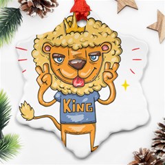 Animation-lion-animals-king-cool Ornament (snowflake) by 99art