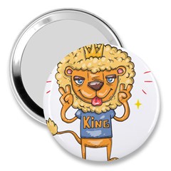 Animation-lion-animals-king-cool 3  Handbag Mirrors by 99art