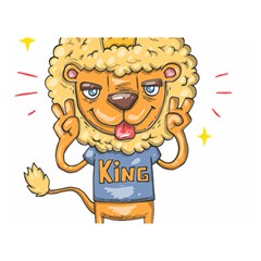 Animation-lion-animals-king-cool Two Sides Premium Plush Fleece Blanket (extra Small) by 99art