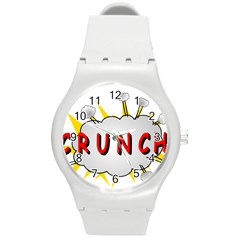 Comic-noise-paleness-explosion Round Plastic Sport Watch (m) by 99art