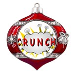 Comic-noise-paleness-explosion Metal Snowflake And Bell Red Ornament Front