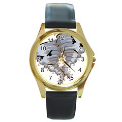 Tornado-twister-angry-comic Round Gold Metal Watch by 99art