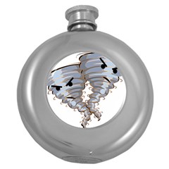 Tornado-twister-angry-comic Round Hip Flask (5 Oz) by 99art