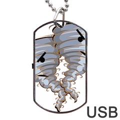 Tornado-twister-angry-comic Dog Tag Usb Flash (two Sides) by 99art