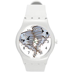 Tornado-twister-angry-comic Round Plastic Sport Watch (m) by 99art