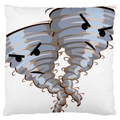 Tornado-twister-angry-comic Large Premium Plush Fleece Cushion Case (one Side) by 99art