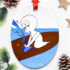 Spirit-boat-funny-comic-graphic Ornament (oval) by 99art