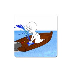 Spirit-boat-funny-comic-graphic Square Magnet by 99art