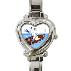 Spirit-boat-funny-comic-graphic Heart Italian Charm Watch by 99art