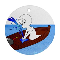 Spirit-boat-funny-comic-graphic Round Ornament (two Sides) by 99art